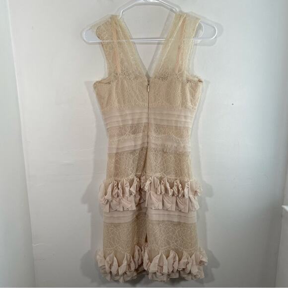 BCBGmaxazria Aglaia Vanilla Tiered Lace Ruffle Mini Dress 2 - Picture 13 of 16
